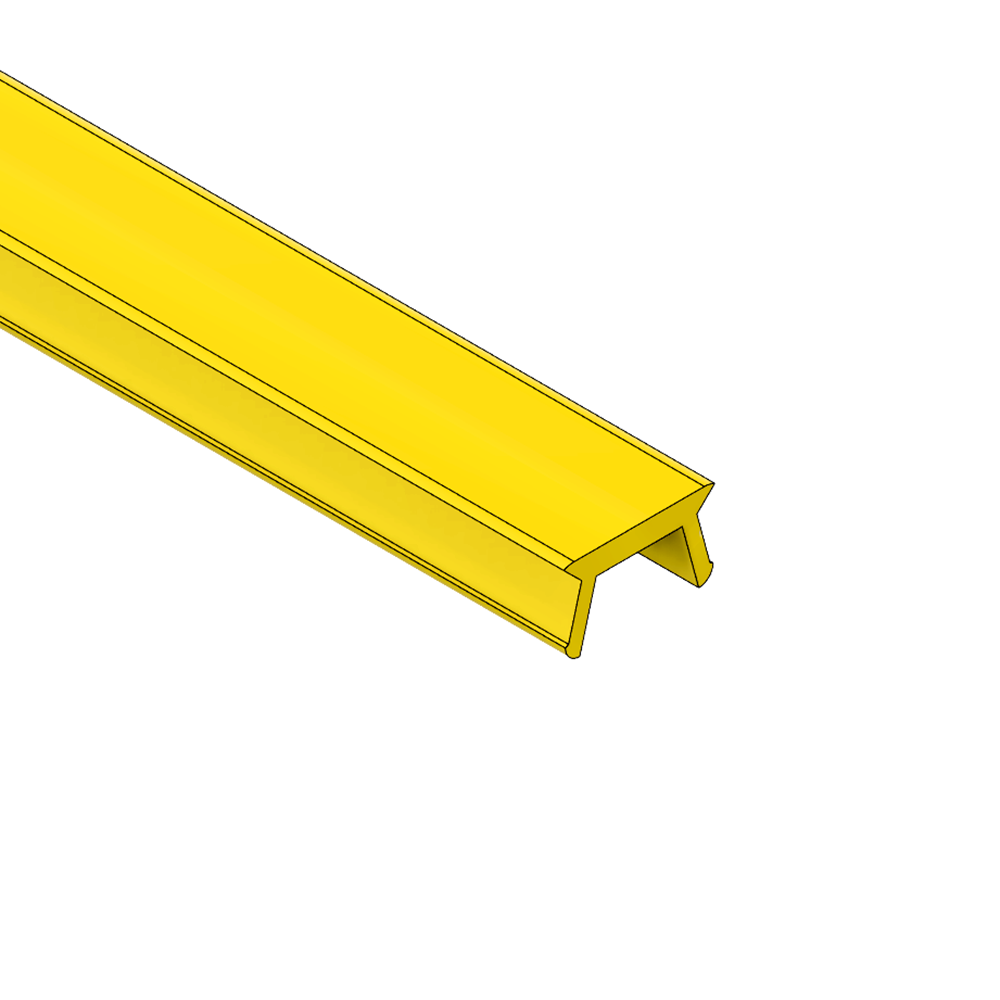 61-030-2 MODULAR SOLUTIONS PVC COVER PROFILE<br>SHALLOW, YELLOW, 2M